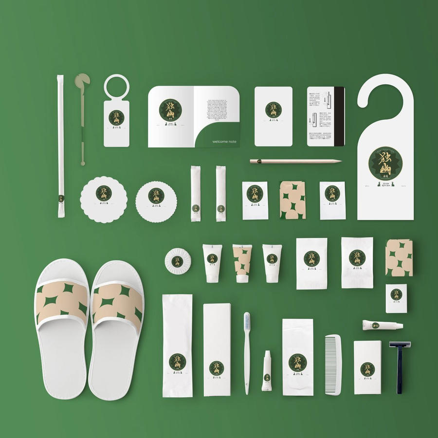 环保绿色健康行业酒店民宿样机