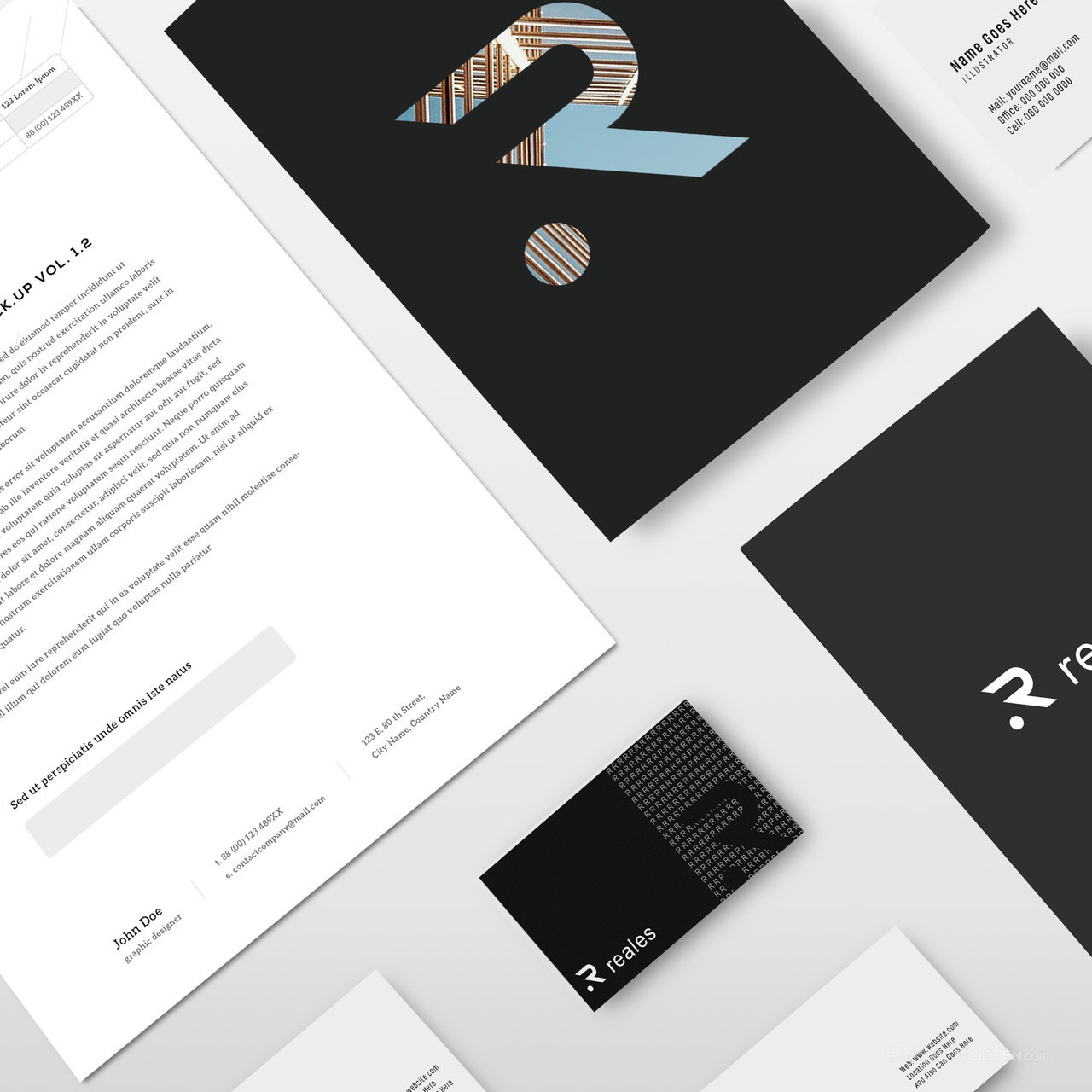 房地产vi画册文档名片贴图样机