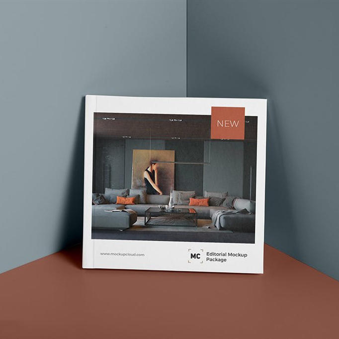 方形精装宣传册样机素材