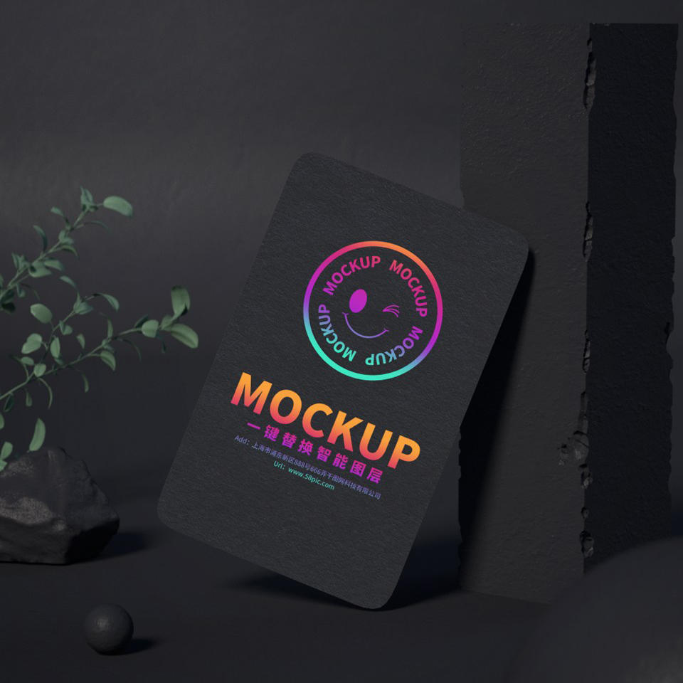 渐变彩色字体logo样机素材