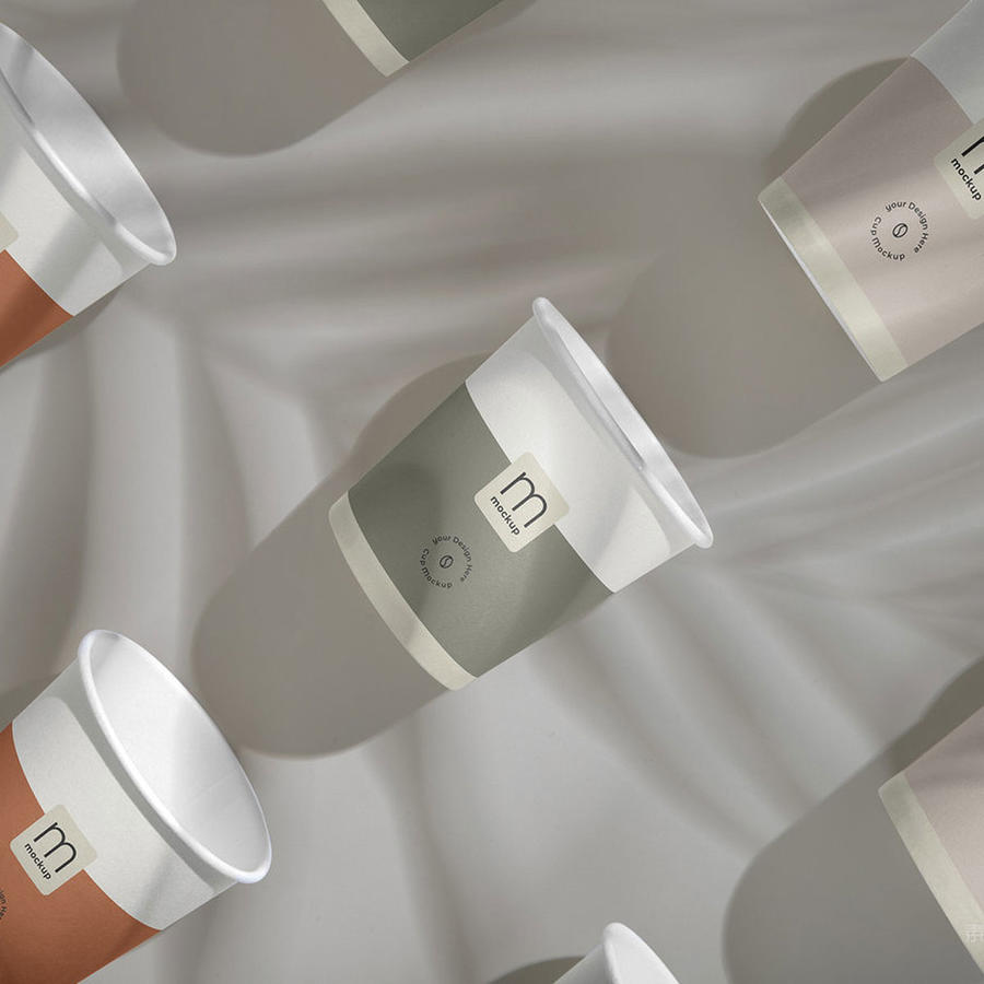 【1990期】光影场景一次性纸杯贴图样机 (8)