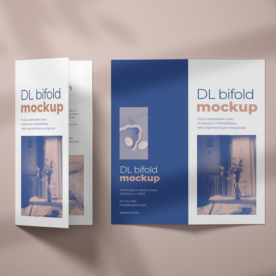 双折页设计样机psd模板