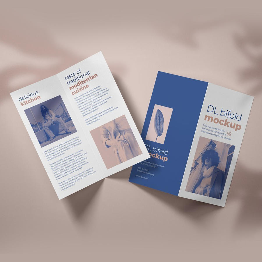 双折页设计样机psd模板