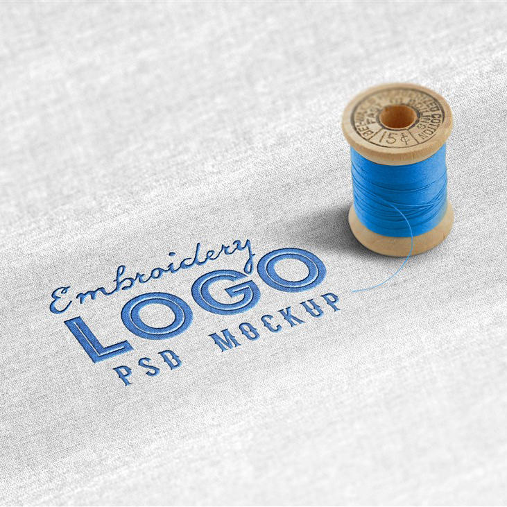logo刺绣展示样机智能模板