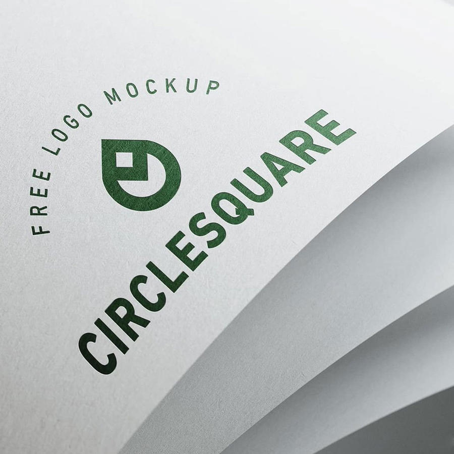 白色卡纸logo样机logo特写展示psd智能模板 (5)