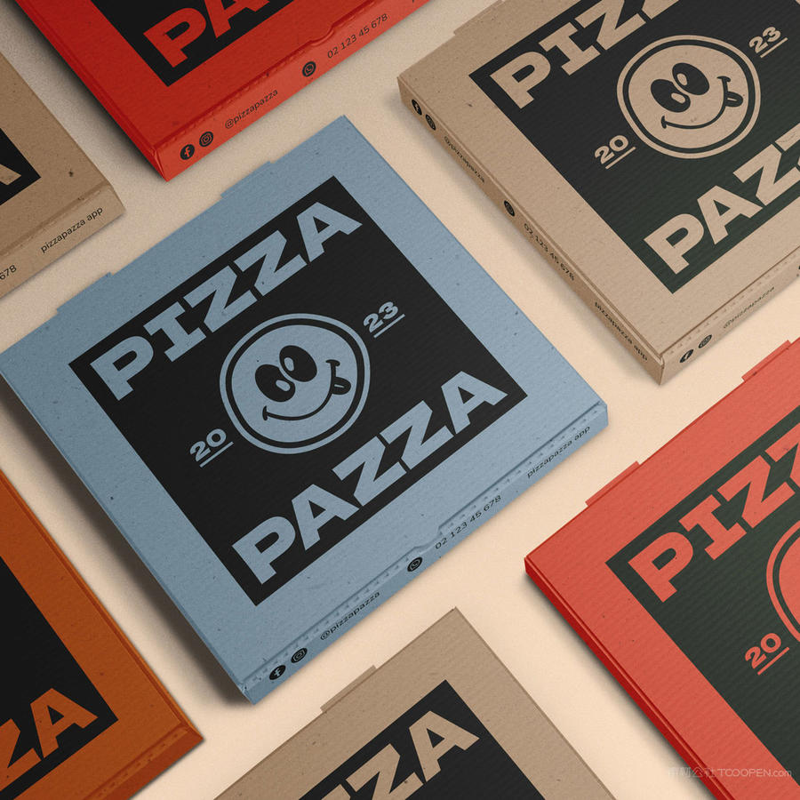 披萨包装纸盒样机psd素材盒子包装盒psd分层设计素材