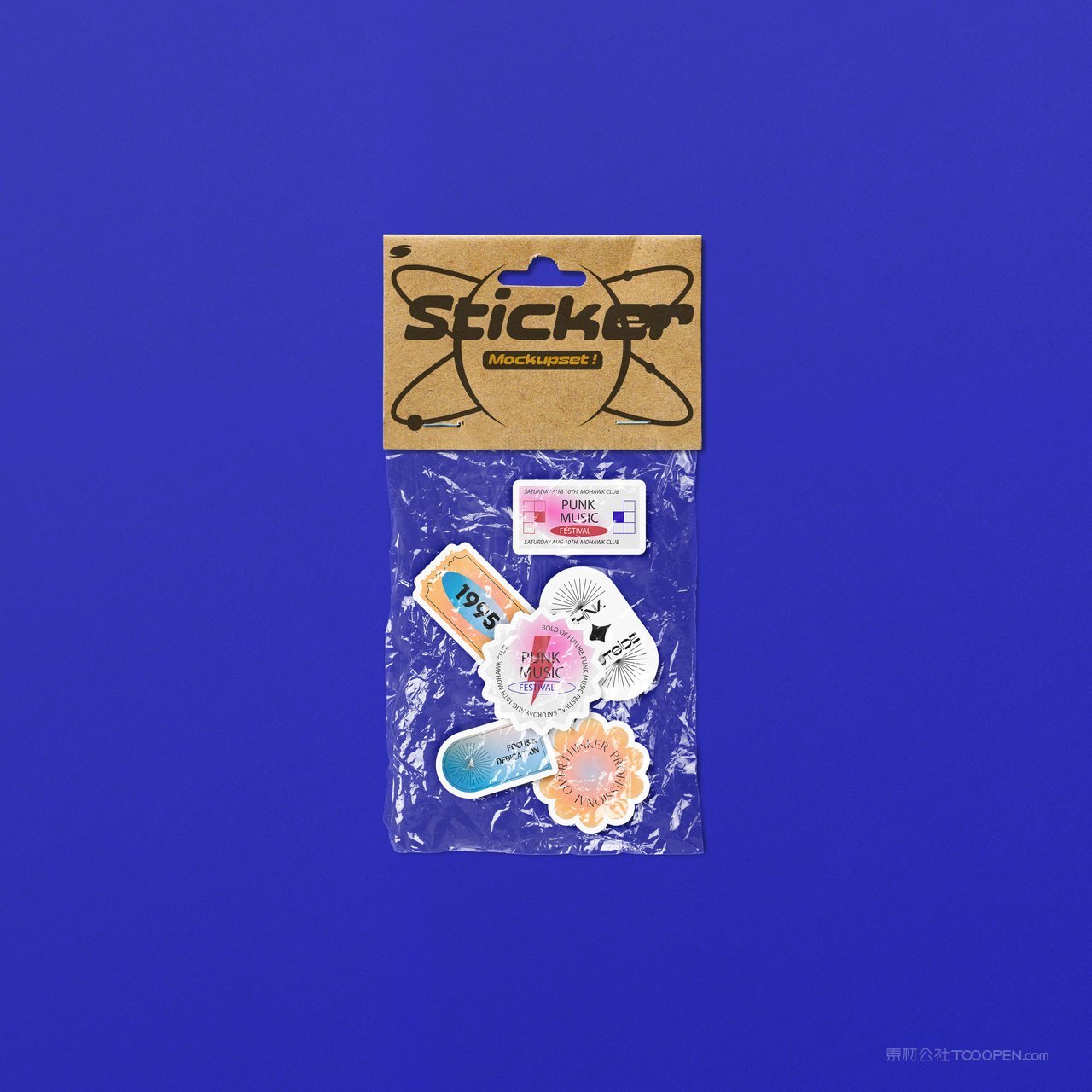 塑料袋贴纸样机素材