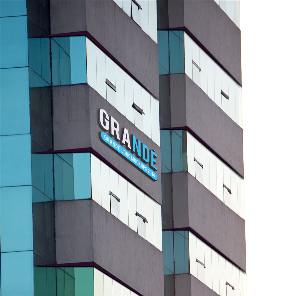 大厦办公楼户外logo样机