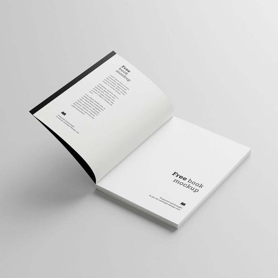 展开画册样机画册内页翻页效果样机