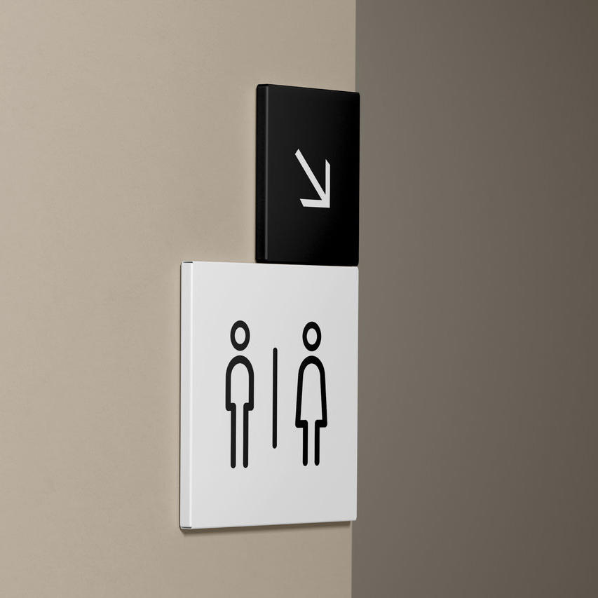 厕所方形导视牌贴图样机