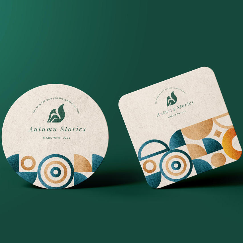 中式餐饮圆形方形杯垫样机