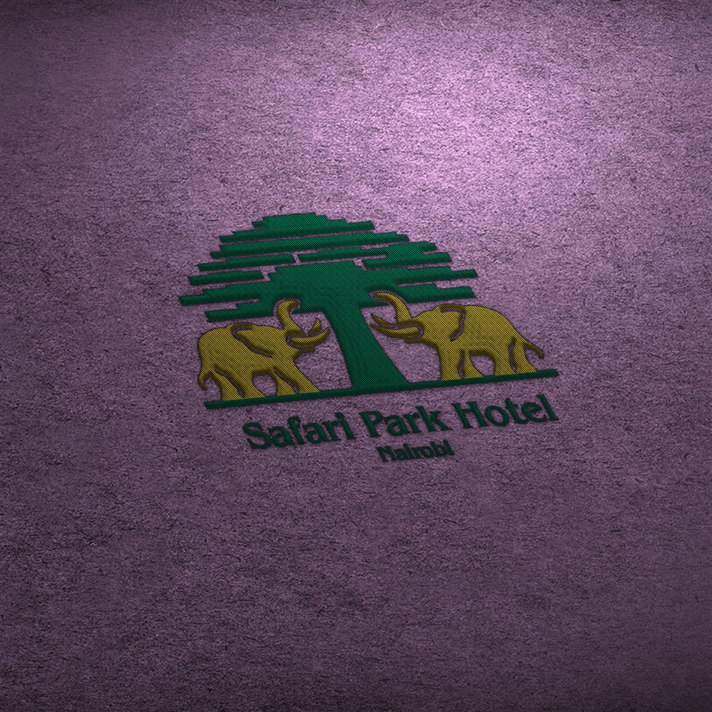 浮雕小象与树logo样机