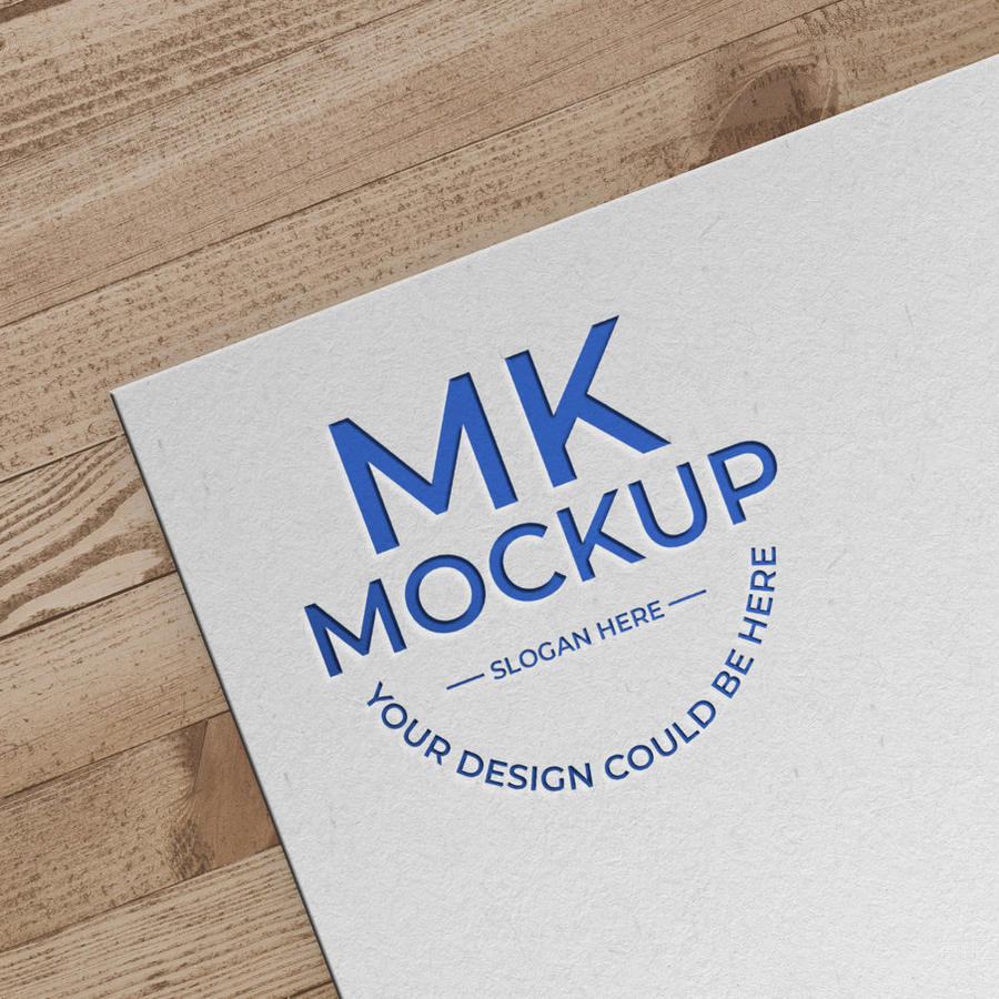 木桌上品牌logo样机