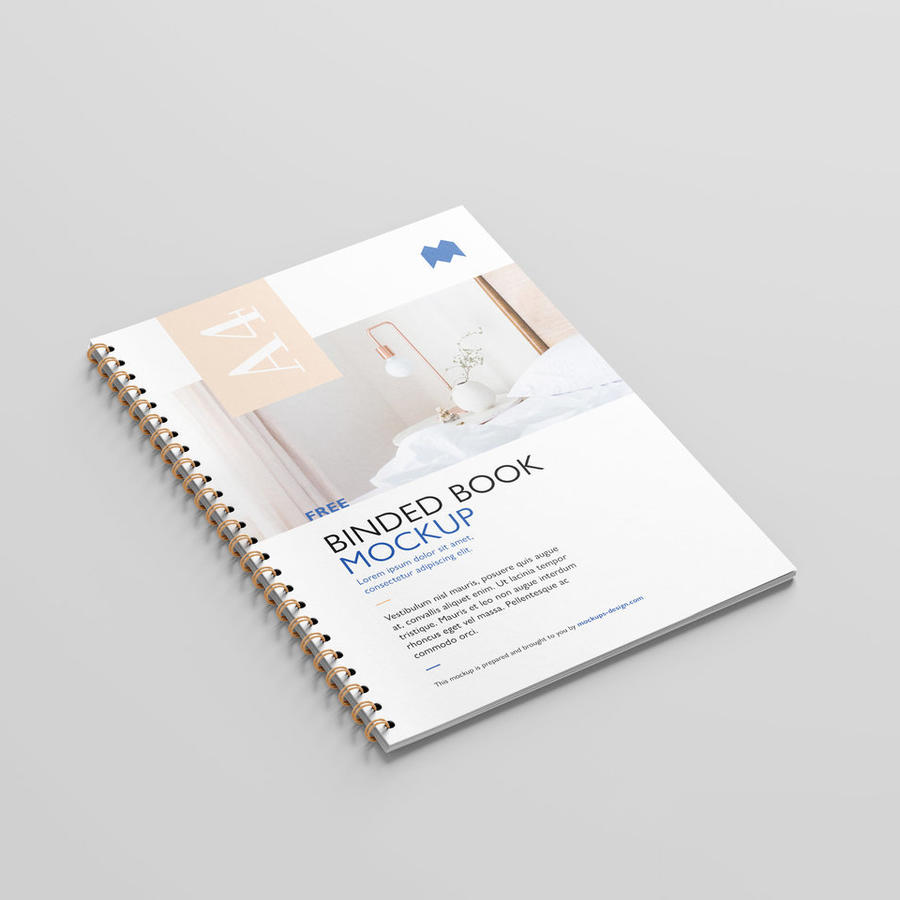 简约时尚环装手册封面样机画册封面样机