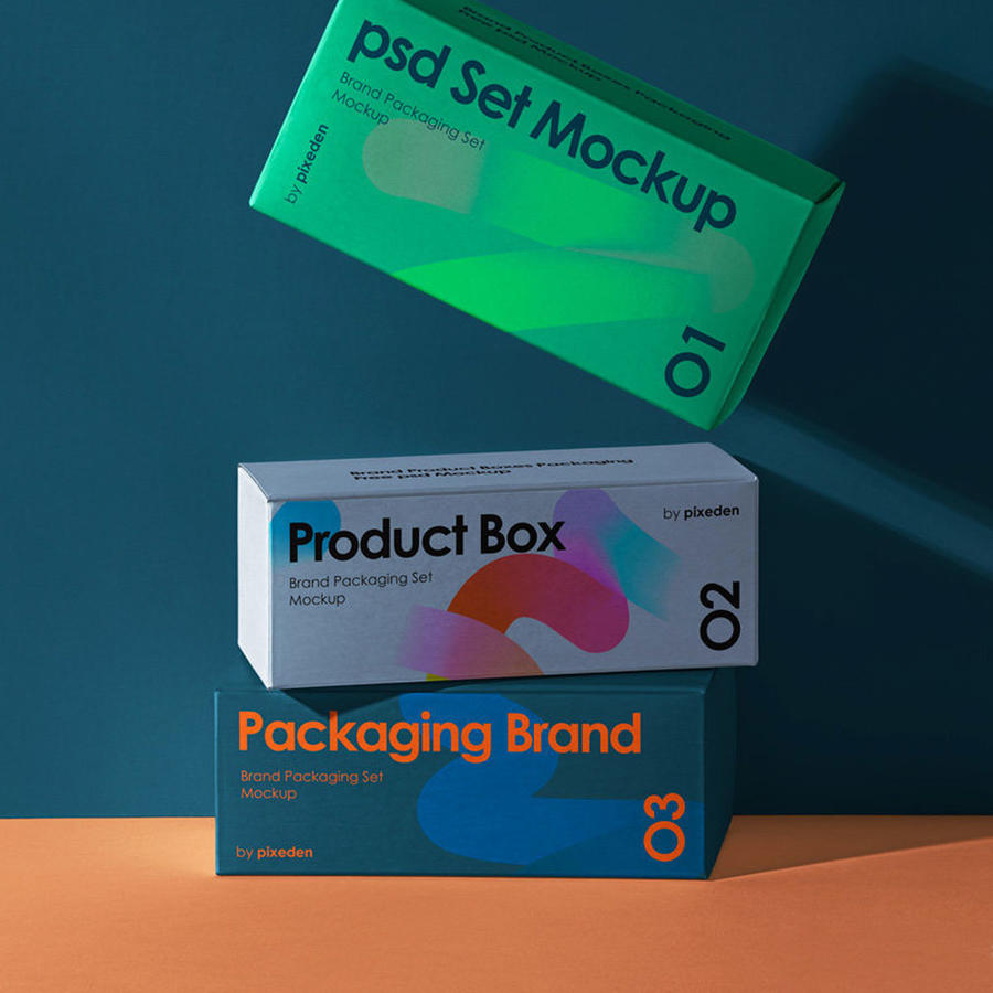 包装纸盒样机psd分层设计包装盒psd设计素材