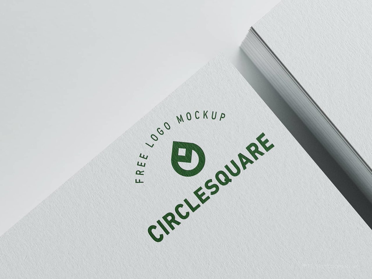 白色卡纸logo样机logo特写展示psd智能模板 (3)