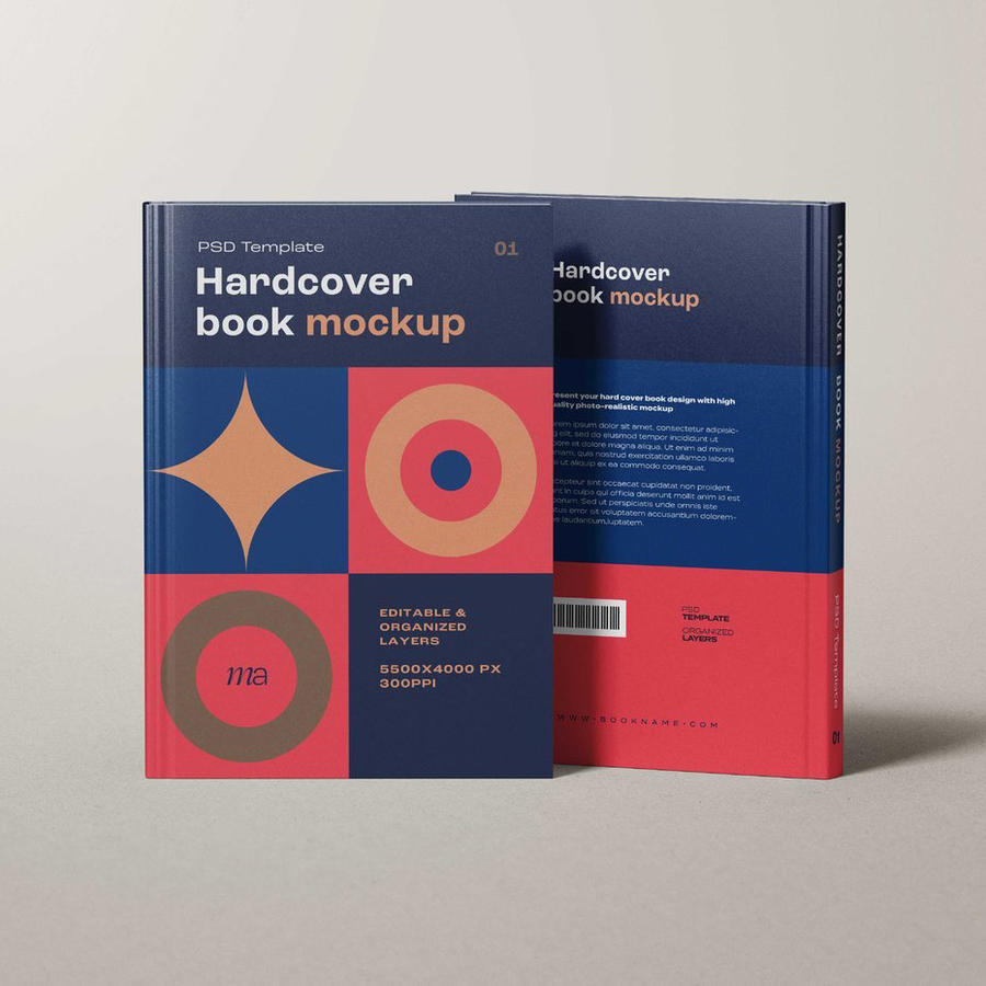 精装硬封书封面样机