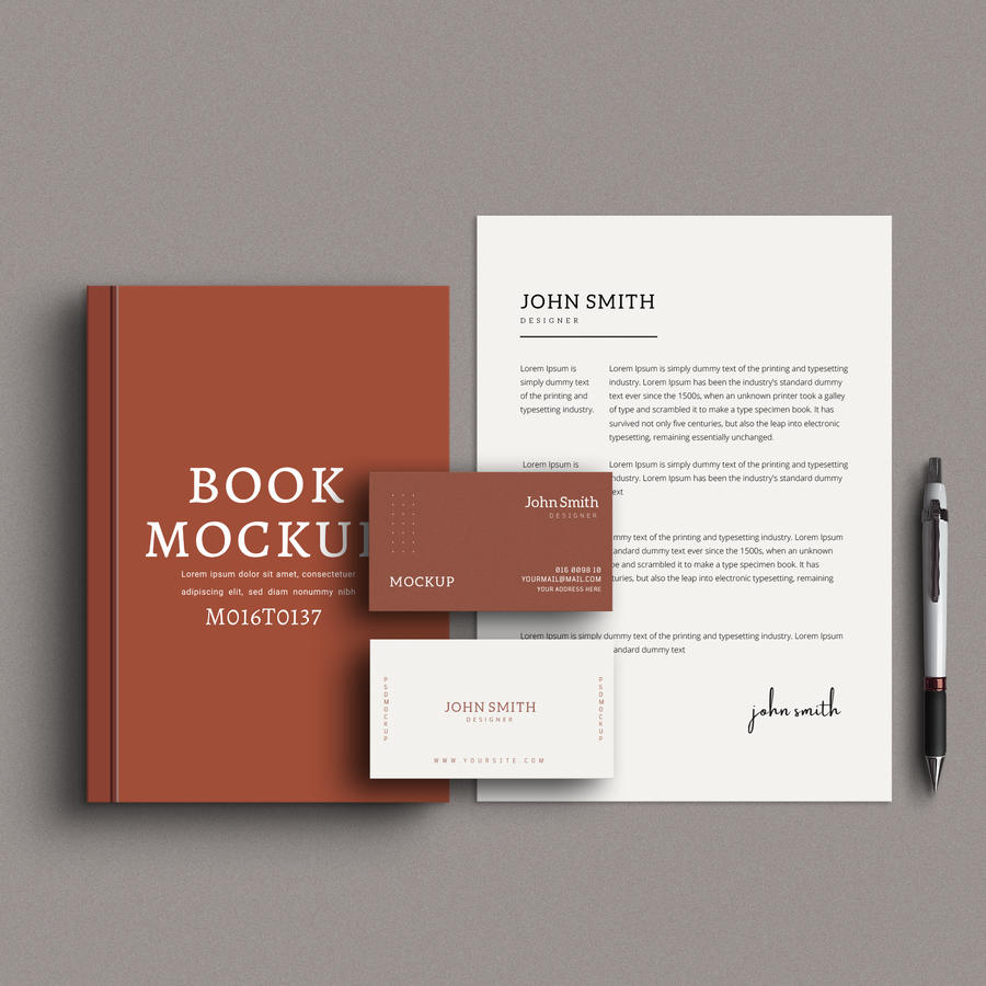 书籍信纸名片样机