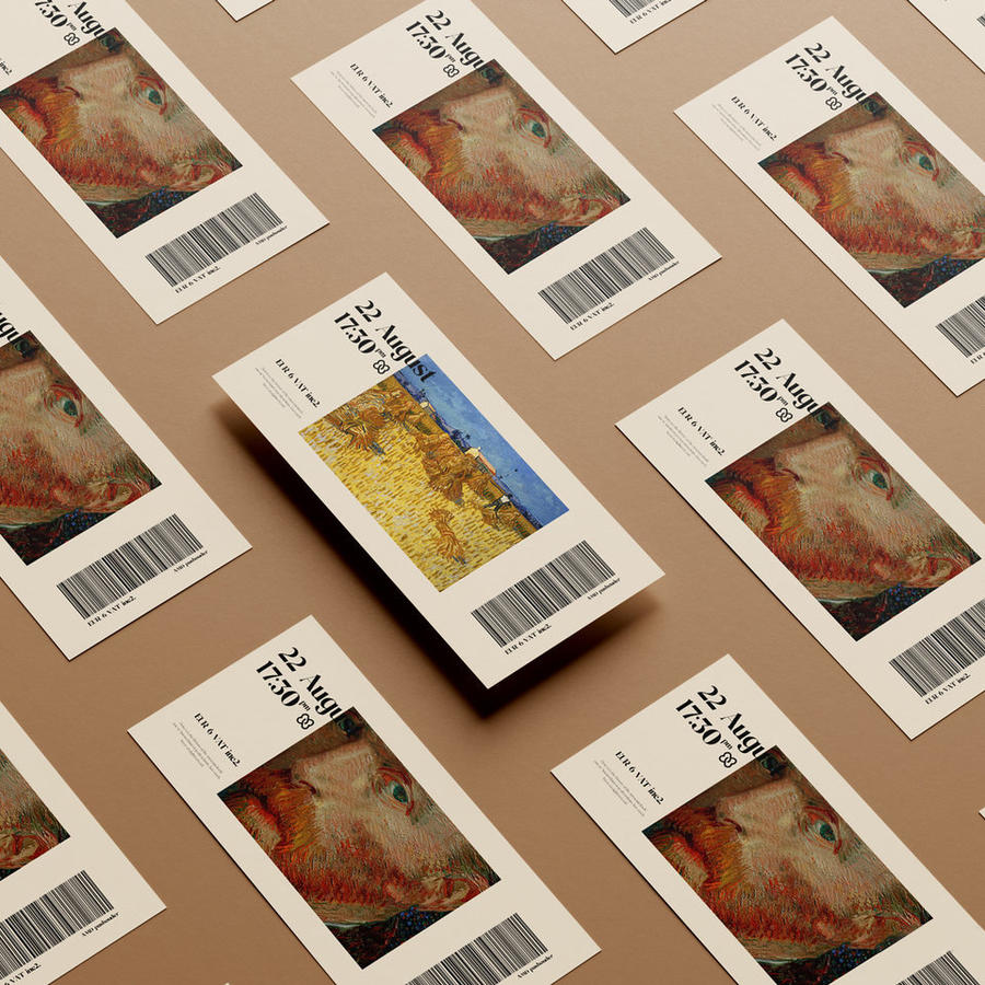 美术艺术展览馆标签入场券优惠券门票样机
