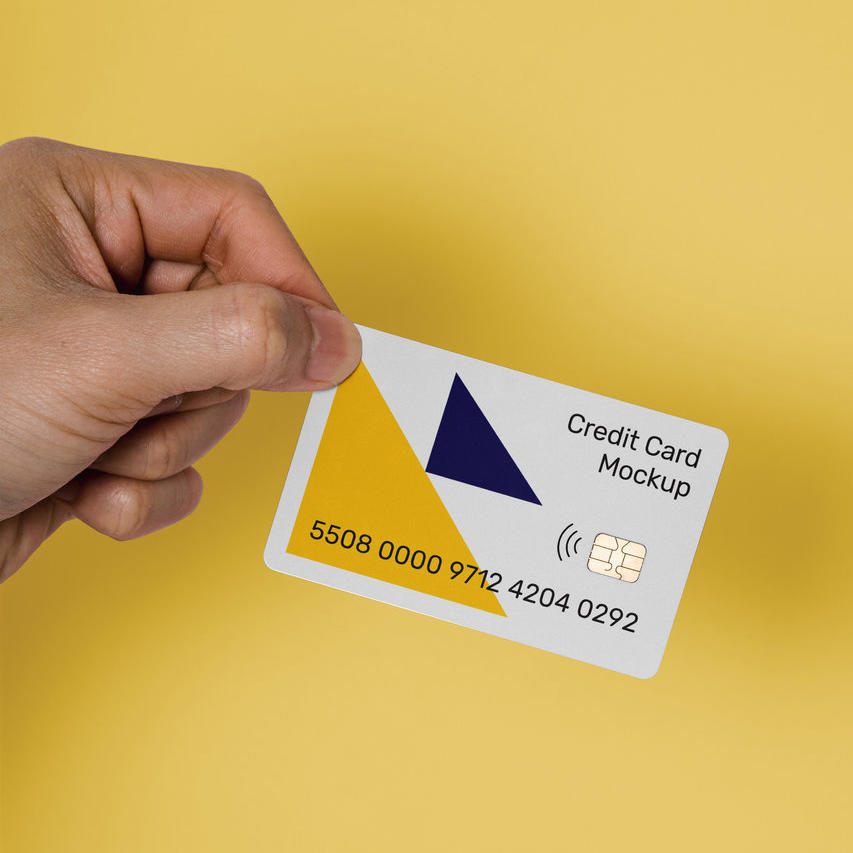手拿卡片手拉信用卡样机