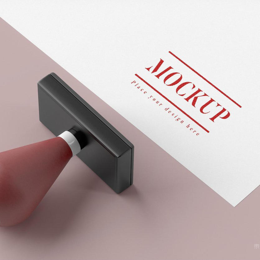 方形印章logo贴图样机