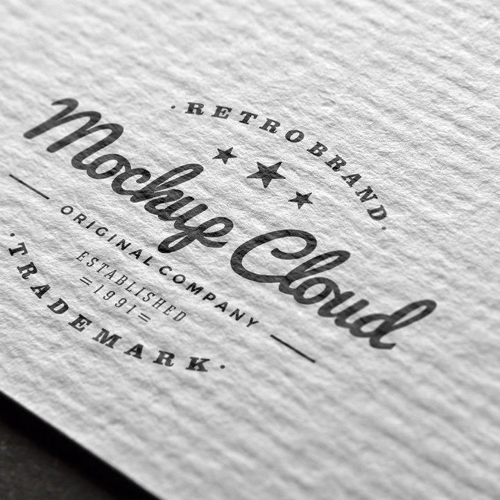 高清特种纸纹理上的logo样机标志样机