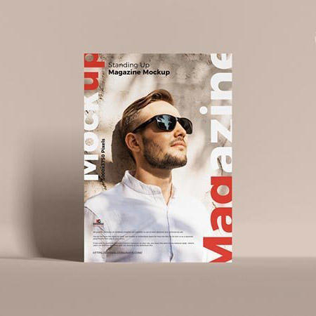 站立杂志样机