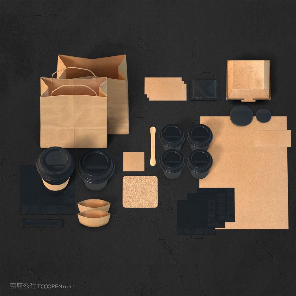 咖啡店vi样机模板贴图素材