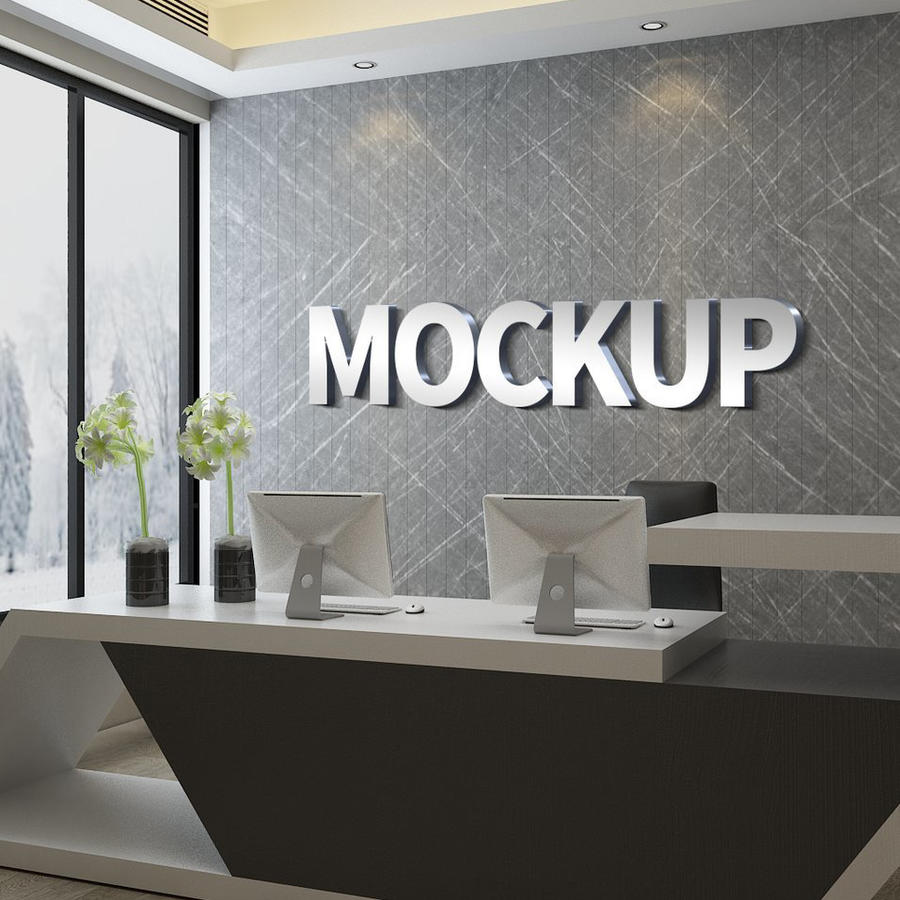 企业前台vi形象墙logo标志样机前台样机 (16)