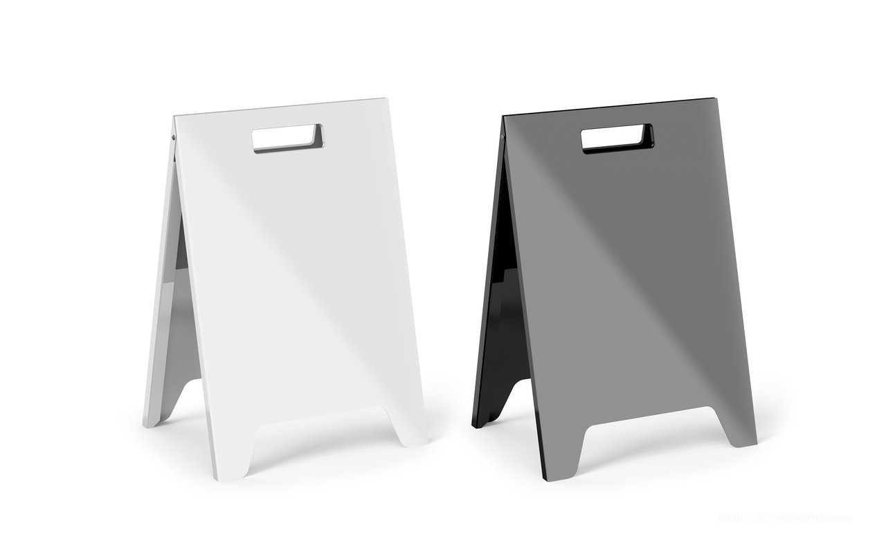 咖啡奶茶店品牌落地立式烤漆广告牌展示架样机