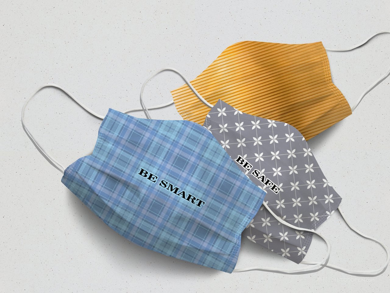 三个印花口罩样机 (2)