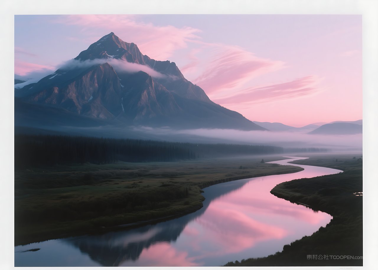 山峰天空唯美山水自然风景景观