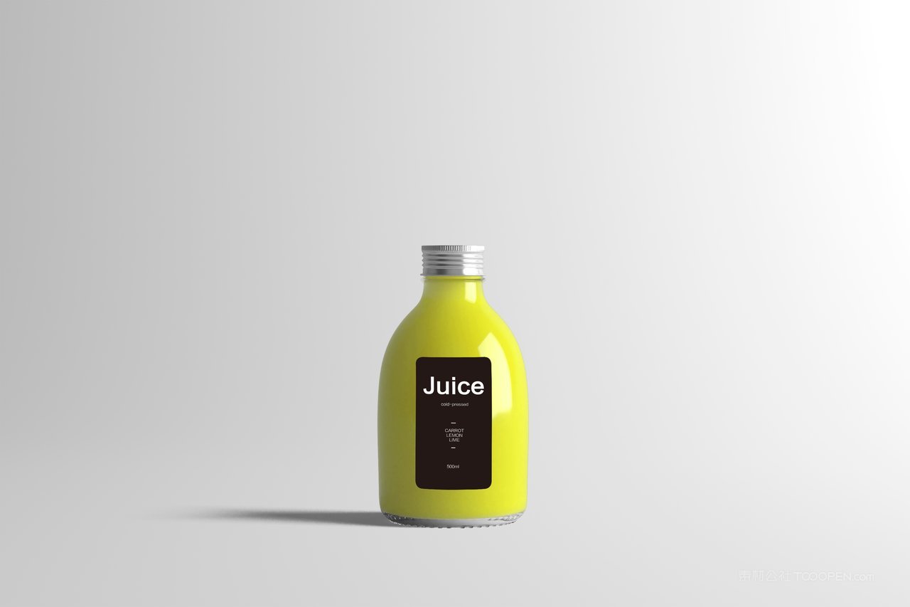 果汁饮料包装瓶贴透明玻璃瓶展示样机 (6)