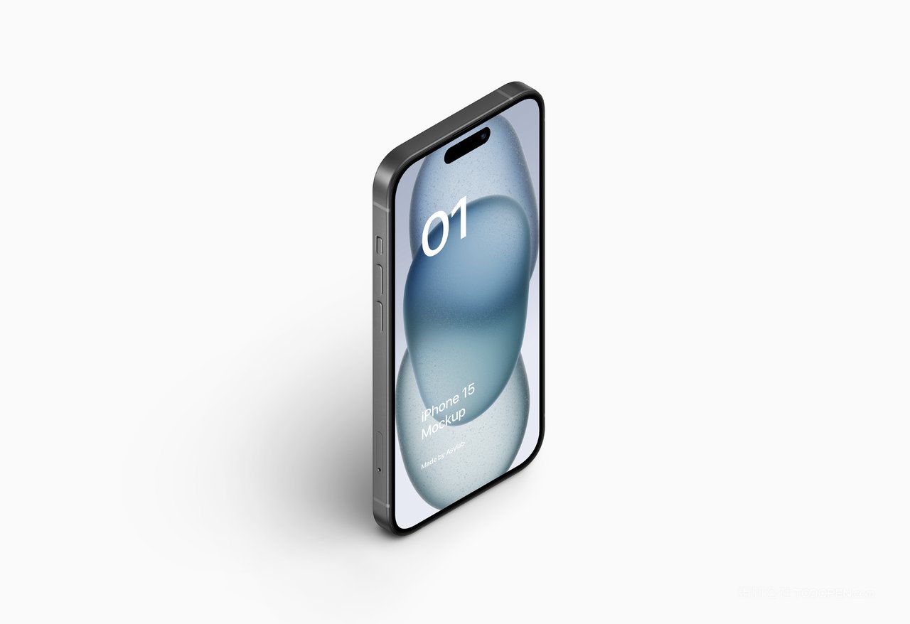 iphone 15 pro手机白色模版app界面ui设计样机 (5)