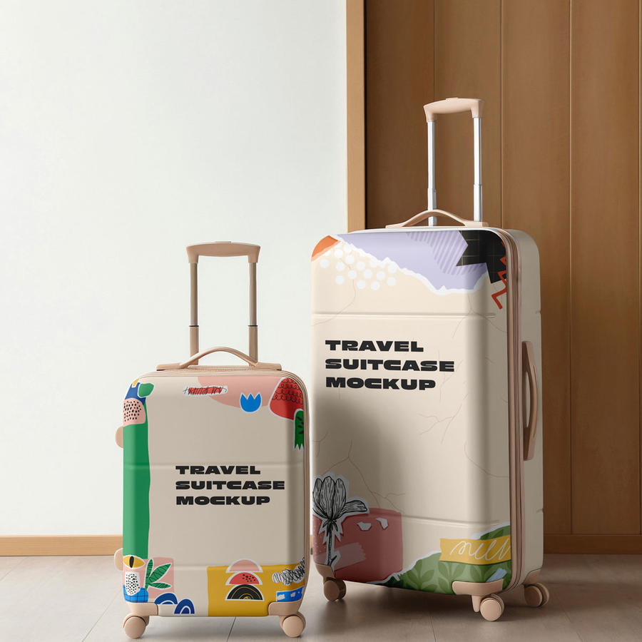 精致旅行箱贴图样机展示