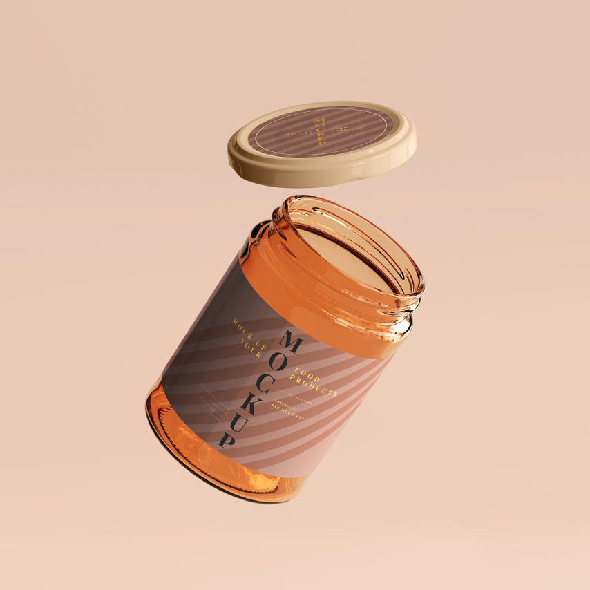 一个蜂蜜罐玻璃食品密封罐样机 (3)