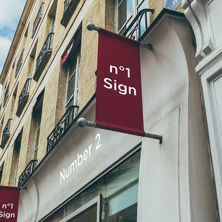 酒店宾馆门头vi贴图样机