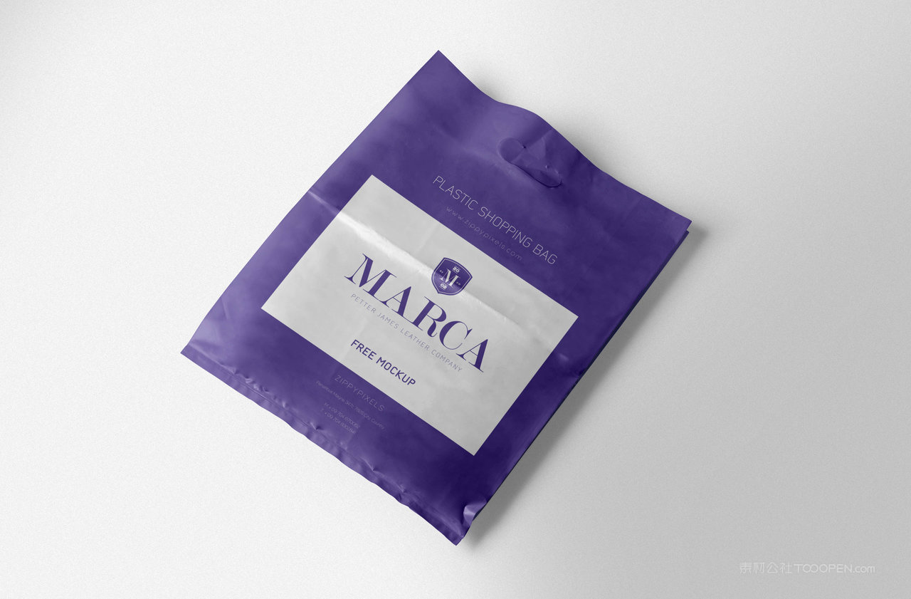 蓝色购物袋样机