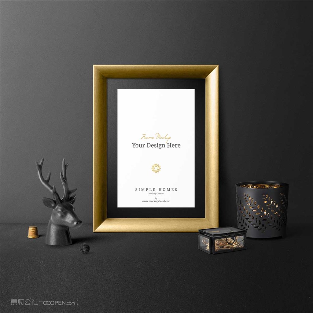 时尚豪华桌面相框样机素材