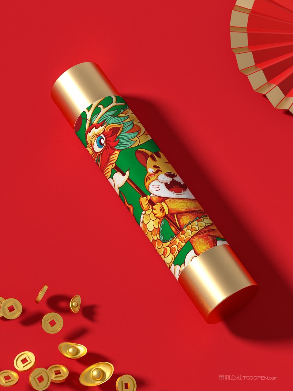 2022虎年红色贺岁文创场景样机