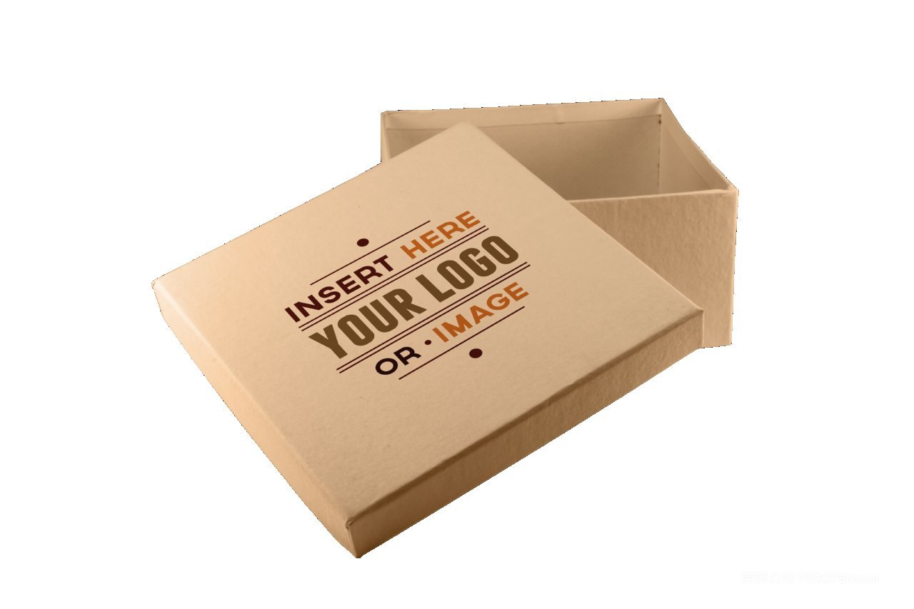 打开的盒子方形包装盒展示样机