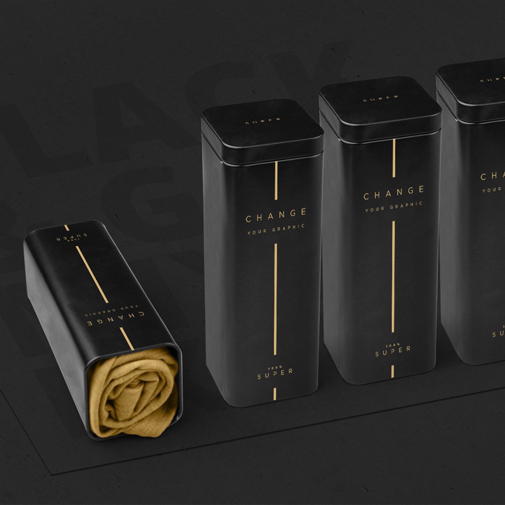 t恤包装铁盒样机模板