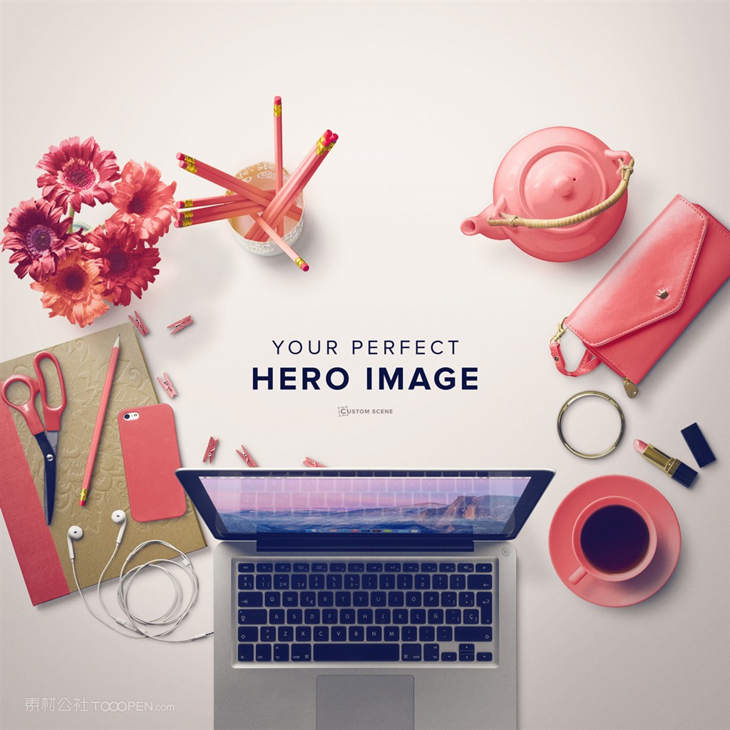 macbook电脑iPhone手机茶具甜甜圈自定义场景素材样机