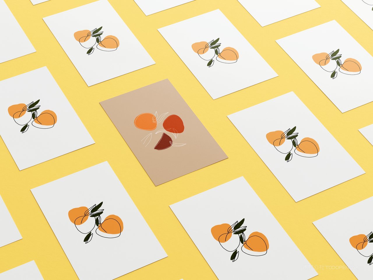 多角度卡片海报平铺高级感矩阵排列dm展示页样机 (6)