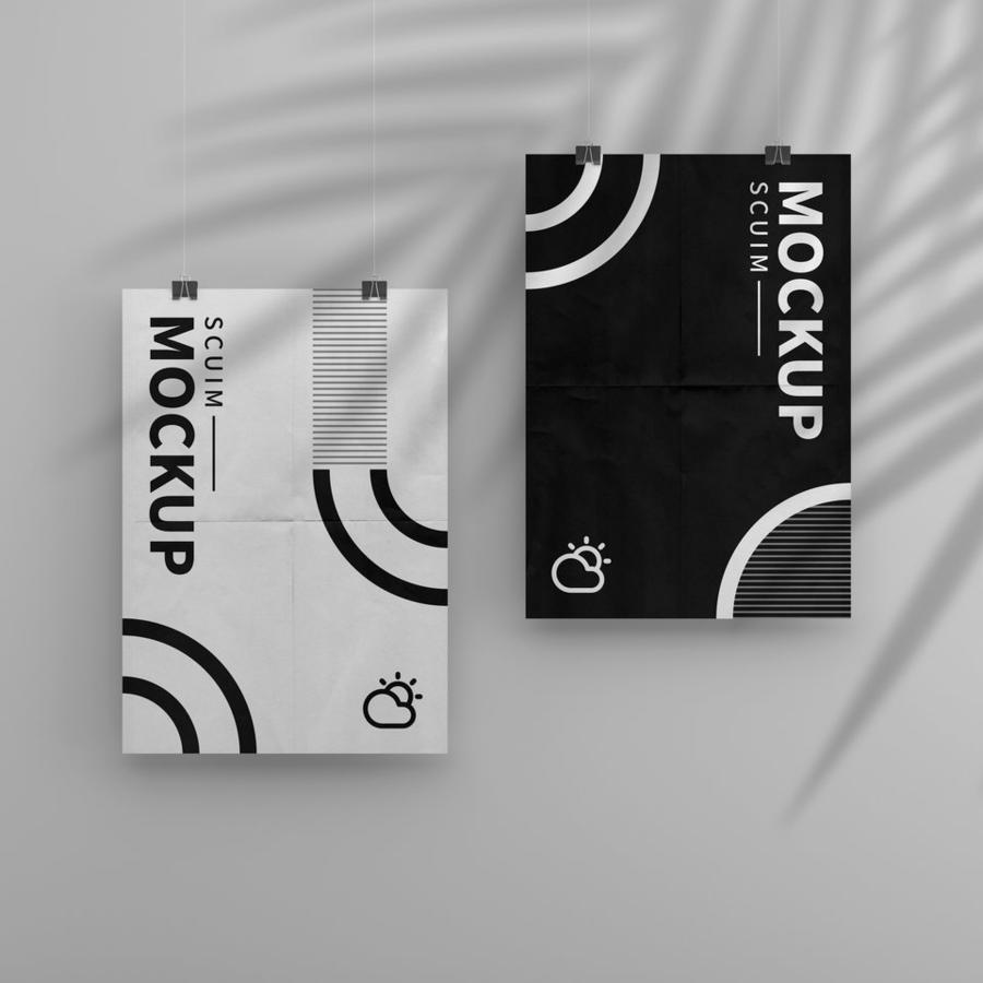 悬挂海报文艺场景样机 (5)