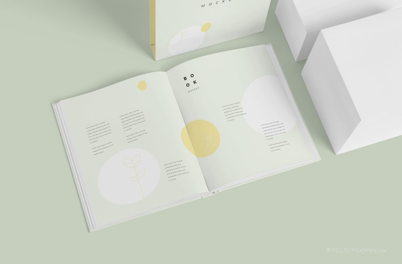 正方形精装书籍书本画册vi效果展示样机 (2)