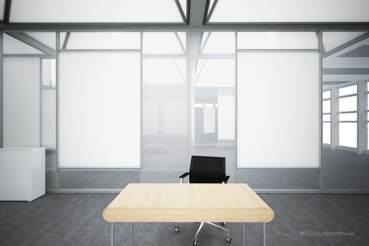 简洁办公室挂画办公环境样机 (1)