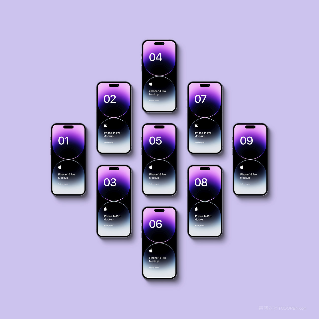 顶视图苹果手机iPhone14Pro贴图样机