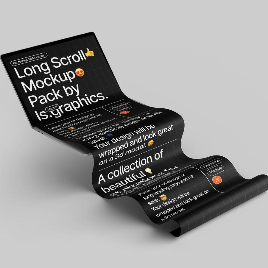 黑色macbook pro电脑长图褶皱样机