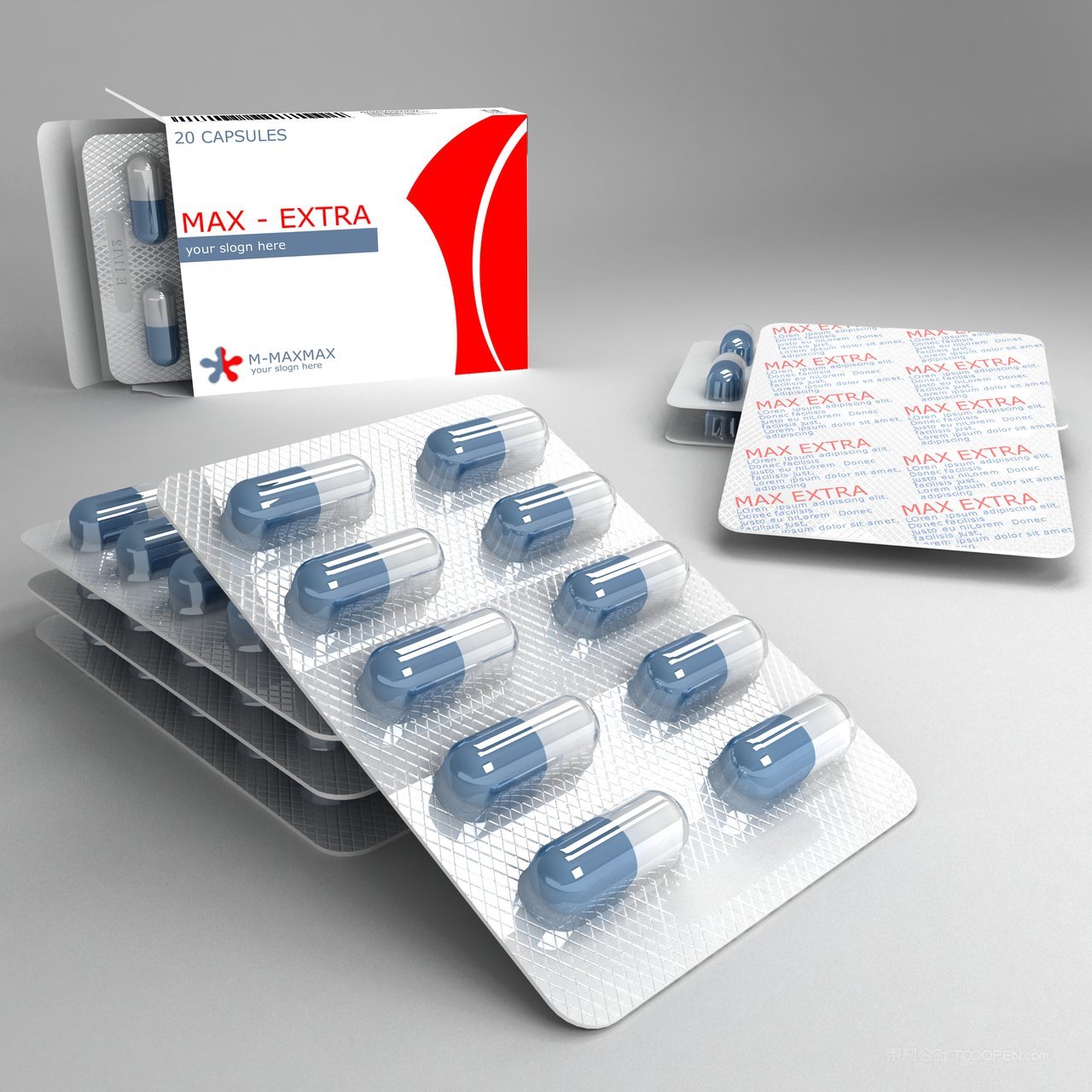 胶囊药品盒装包装样机 (1)